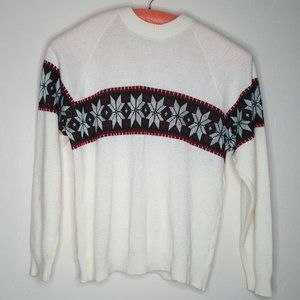 Vtg LAMB KNIT Goods Co Acrylic Crew Neck Snow Flake Sweater Mens's Size XXL